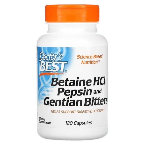 doctors best betaine hcl pepsin gentian bitters 120
